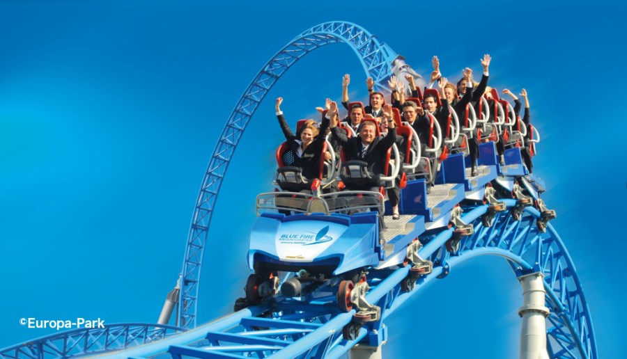 Blue Fire roller coaster at Europa Park